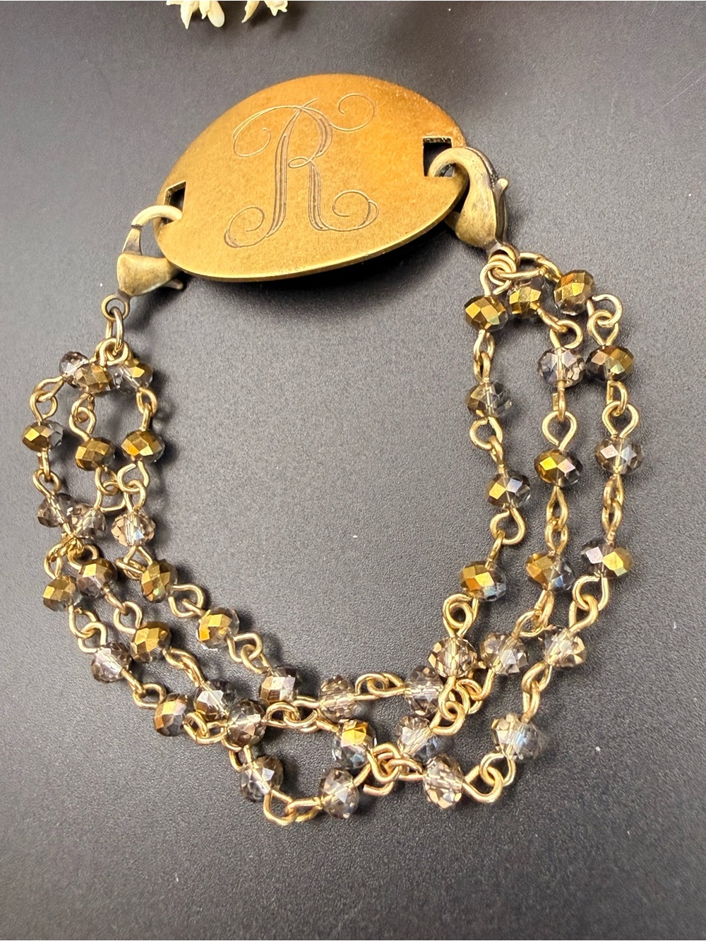 Monogrammed Gold-Tone 'R' Multi-Strand Bracelet - Picture 5 of 6